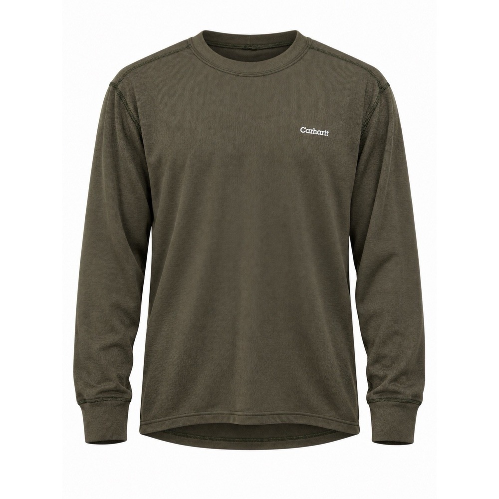 Carhartt Hunter Green Long Sleeve Thermal Waffle Knit Crewneck Shirt Medium